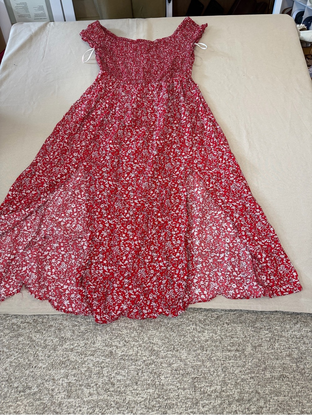 SHEIN Red Floral Maxi Dress